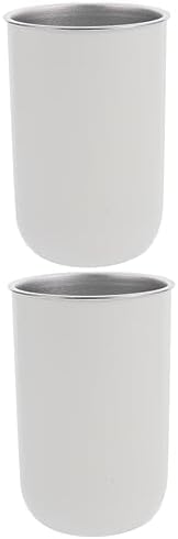 Healifty 2pcs Stainless Steel Toothbrush Cup for Boys and Girls