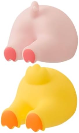 2pcs Cartoon Pig Tail Wall Hooks Toothbrush Holders for Bathroom Organization