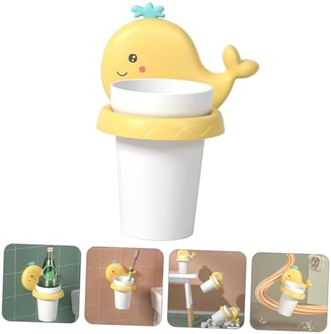 PRETYZOOM Cartoon Wall Toothbrush Holder - No Drilling Required