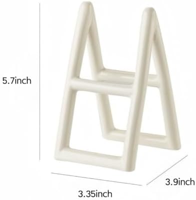 Handmade Ceramic Brush Holder Stand - Minimalist White Design