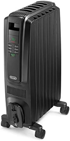 DeLonghi Dragon Digital Oil Filled Radiator Heater 1500W Black