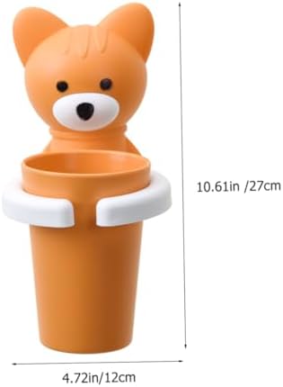 PACKOVE Wall-Mount Cartoon Toothbrush Holder Organizer