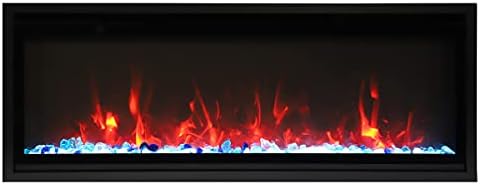 Amantii 65 Extra Slim Indoor Electric Fireplace with Black Steel Surround