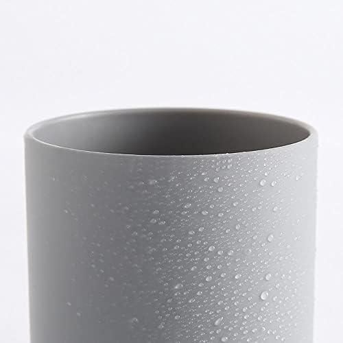 MinLia Bathroom Tumblers Plastic Mouthwash Cup Holder Khaki