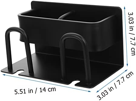 Wall-Mounted Storage Rack for Toothbrush and Toothpaste Black Aluminum