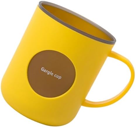 HERCHR Bathroom Tumbler Cup with Handle Yellow