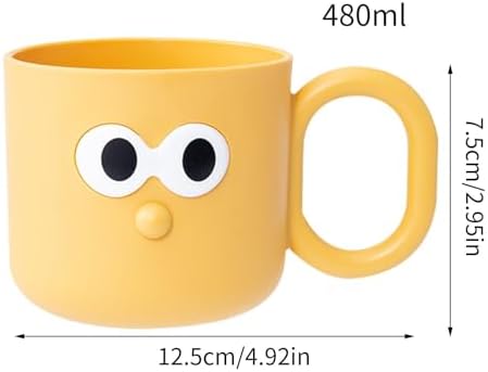 DNCG Cartoon Brush Mug for Kids - Yellow Toothbrush Holder