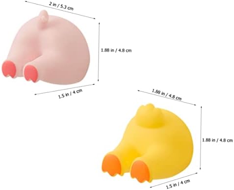 2pcs Cartoon Pig Tail Wall Hooks Toothbrush Holders for Bathroom Organization