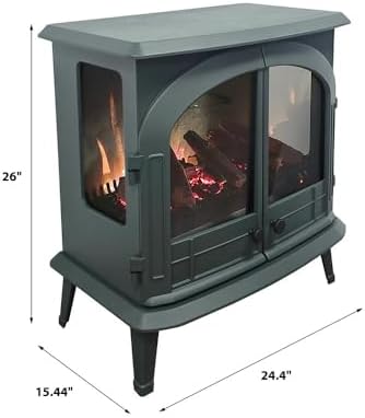 Modern Ember Harlowe Electric Fireplace in Hunter Green