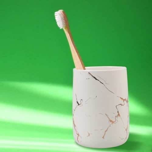 Cabilock Marble Pattern Toothbrush Holder Cup