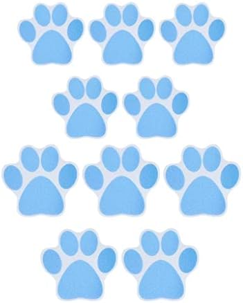 10pcs Nonslip Dog Paw Bathtub Stickers - Blue