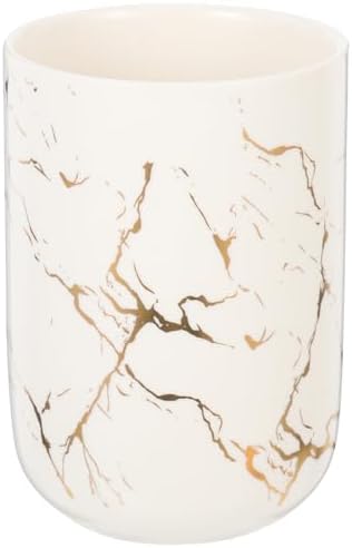 Alipis Ceramic Toothbrush Holder with Marble Pattern