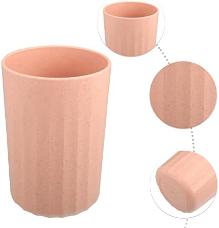 VOCOSTE 1Pc Toothbrush Holder with Smooth Lines and Wheat Straw Design