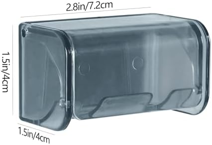 2 Pc Wall Mounted Toothbrush Holder with Cover Clear