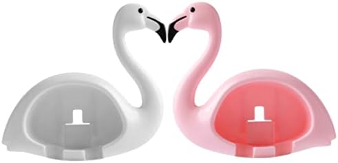 Garneck 2pcs Flamingo Wall Mounted Toothbrush Holder