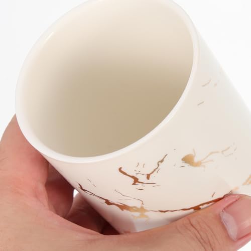 Alipis Ceramic Toothbrush Holder with Marble Pattern