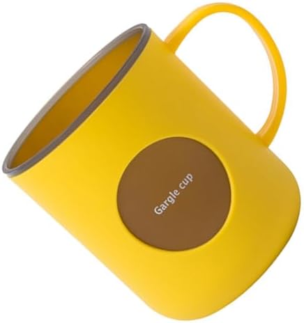 HERCHR Bathroom Tumbler Cup with Handle Yellow