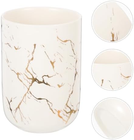 Alipis Ceramic Toothbrush Holder with Marble Pattern