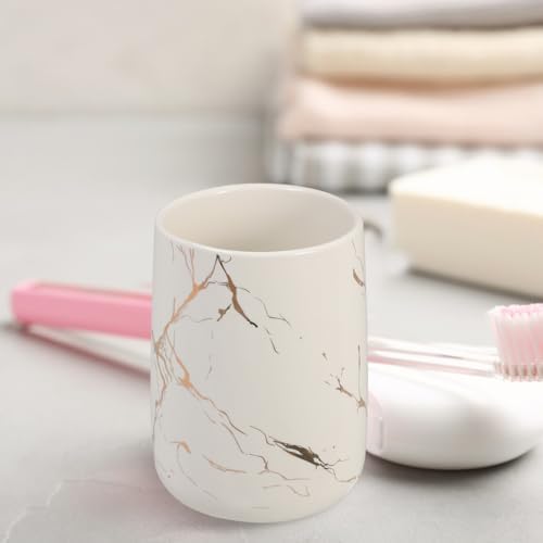 Cabilock Marble Pattern Toothbrush Holder Cup
