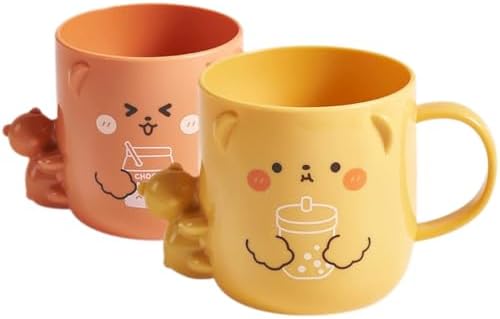 ULTECHNOVO 2 Pcs Kids Cartoon Toothbrush Cup