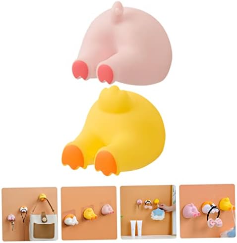 LIFKOME Animal Tail Wall Hooks 2pcs Toothbrush Holders Self-Adhesive