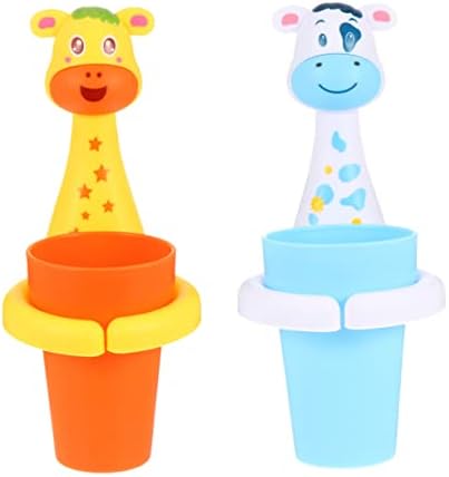 2 Sets Cartoon Animal Toothbrush Holder for Bathroom