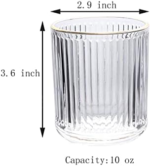 Gaolinci 2 Pcs Glass Tumbler Cup Toothbrush Holder Bathroom Cups 10 oz