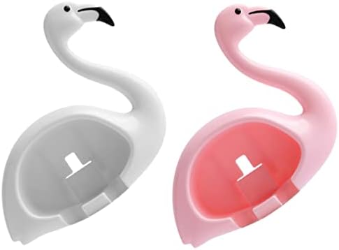 Gatuida 2PCS Flamingo Toothbrush Holder Wall Mounted Organizer