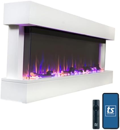 Touchstone Chesmont Smart Electric Fireplace - 50 Wide White Mantle AlexaWiFi Enabled