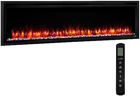 SimpliFire 60-Inch Allusion Platinum Electric Fireplace