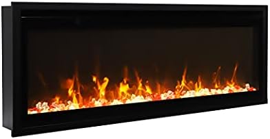 Amantii 65 Extra Slim Indoor Electric Fireplace with Black Steel Surround