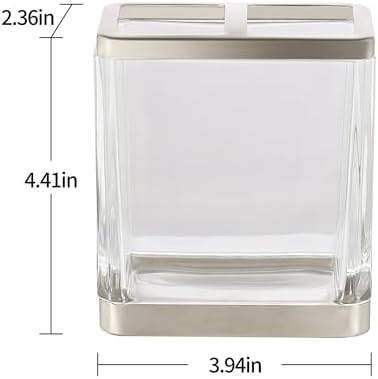H Halston Heavy Weight Glass Toothbrush Holder