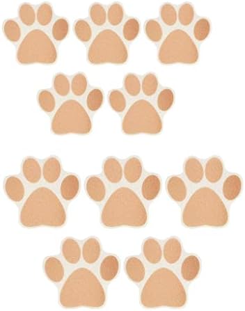 10-Pack Slip-Resistant Dog Paw Bathtub Decals - Brown