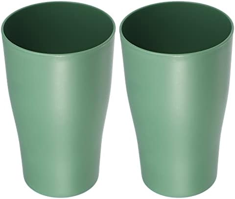VOCOSTE 2pcs Green Bathroom Toothbrush Tumblers
