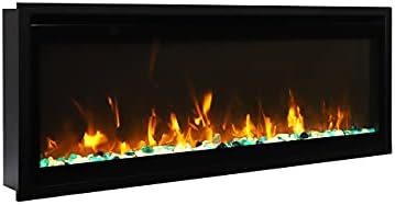 Amantii 65 Extra Slim Indoor Electric Fireplace with Black Steel Surround