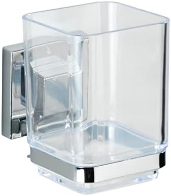Wenko Quadro Toothbrush Holder with Vacuum-Loc SilverTransparent