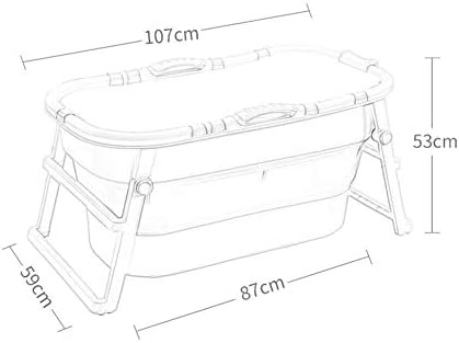 TEMKIN Folding Bathtub with Non-Slip Handrail