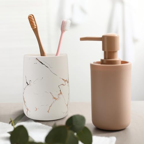 Cabilock Marble Pattern Toothbrush Holder Cup