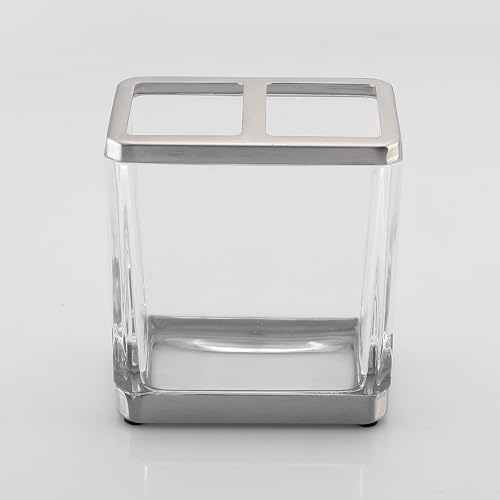 H Halston Heavy Weight Glass Toothbrush Holder
