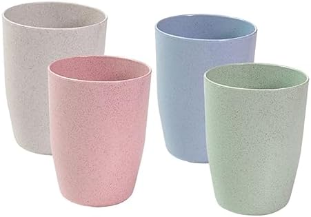 OHPHCALL Mouth Wash Cups 4 Pack Straw Tumbler for Bathroom
