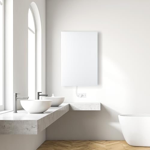 WarmlyYours Radiant Panel Heater - Glass White 24 x 35 in