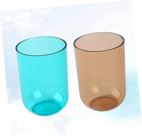 Luxshiny 2pcs Transparent Toothbrush Cups for Adults and Kids