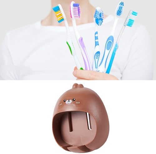 Beufee Toothbrush Holder Wall Mounted Cartoon No Drill