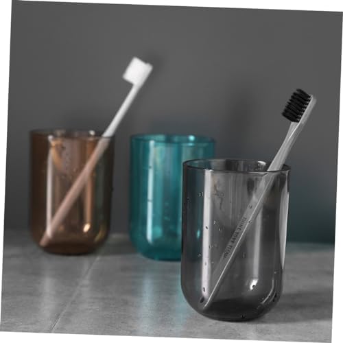 Luxshiny 2pcs Transparent Toothbrush Cups for Adults and Kids