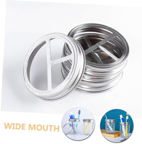 BUGUUYO 5Pcs Wide Mouth Jar Toothbrush Holder Lid