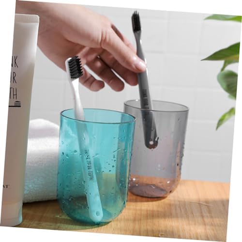 Luxshiny 2pcs Transparent Toothbrush Cups for Adults and Kids
