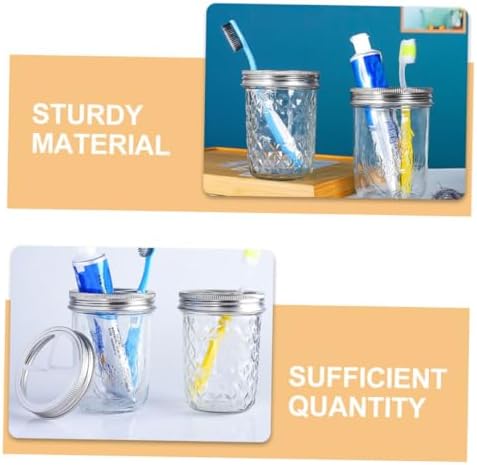 BUGUUYO 5Pcs Wide Mouth Jar Toothbrush Holder Lid