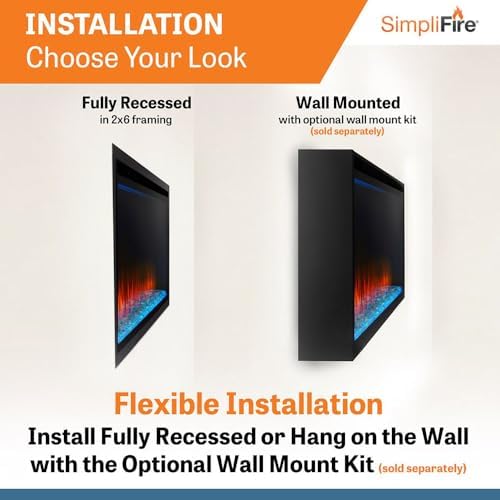 SimpliFire 70-Inch Allusion Platinum Electric Fireplace