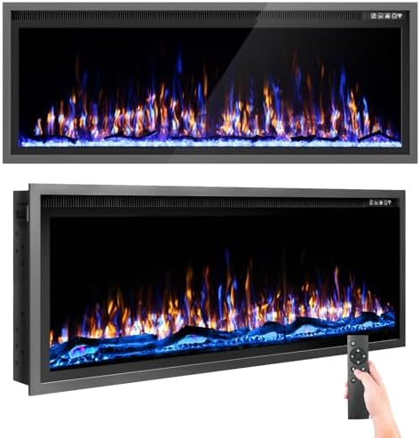 Kucreiheat 50 Inch Electric Fireplace with Remote Control