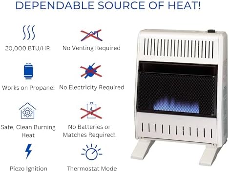 ProCom ML200TBA-B Ventless Propane Blue Flame Space Heater 1